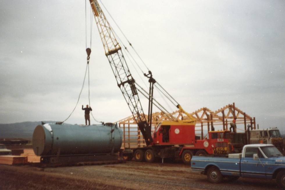 The farm’s first “still” (steam distillation facility) was built in the early 1960s. A few years later, a larger, more advanced still was constructed (seen here). 